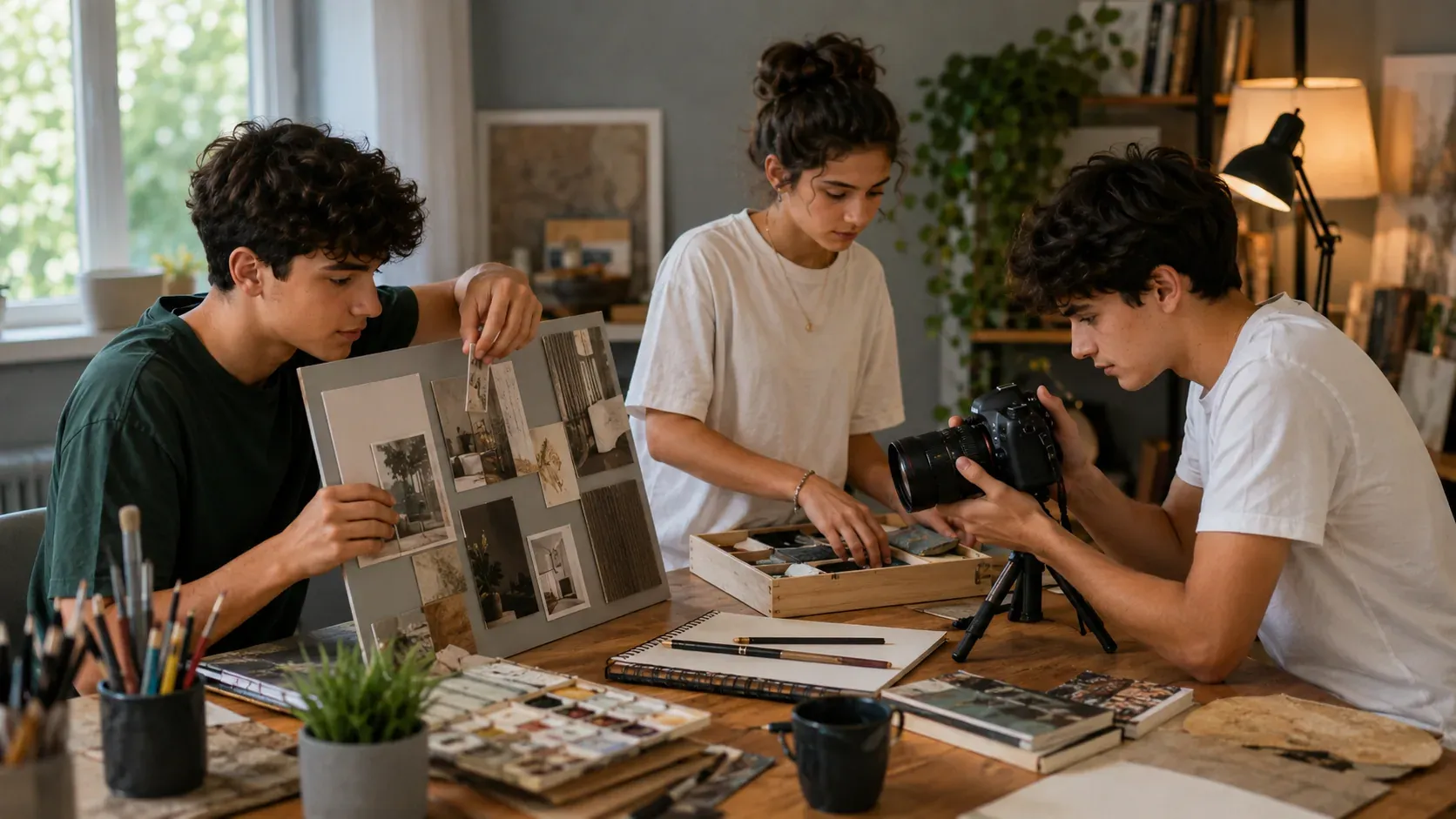 Fotoğraf ve sanat çalışmalarıyla deneyimlerini üretime dönüştüren gençler